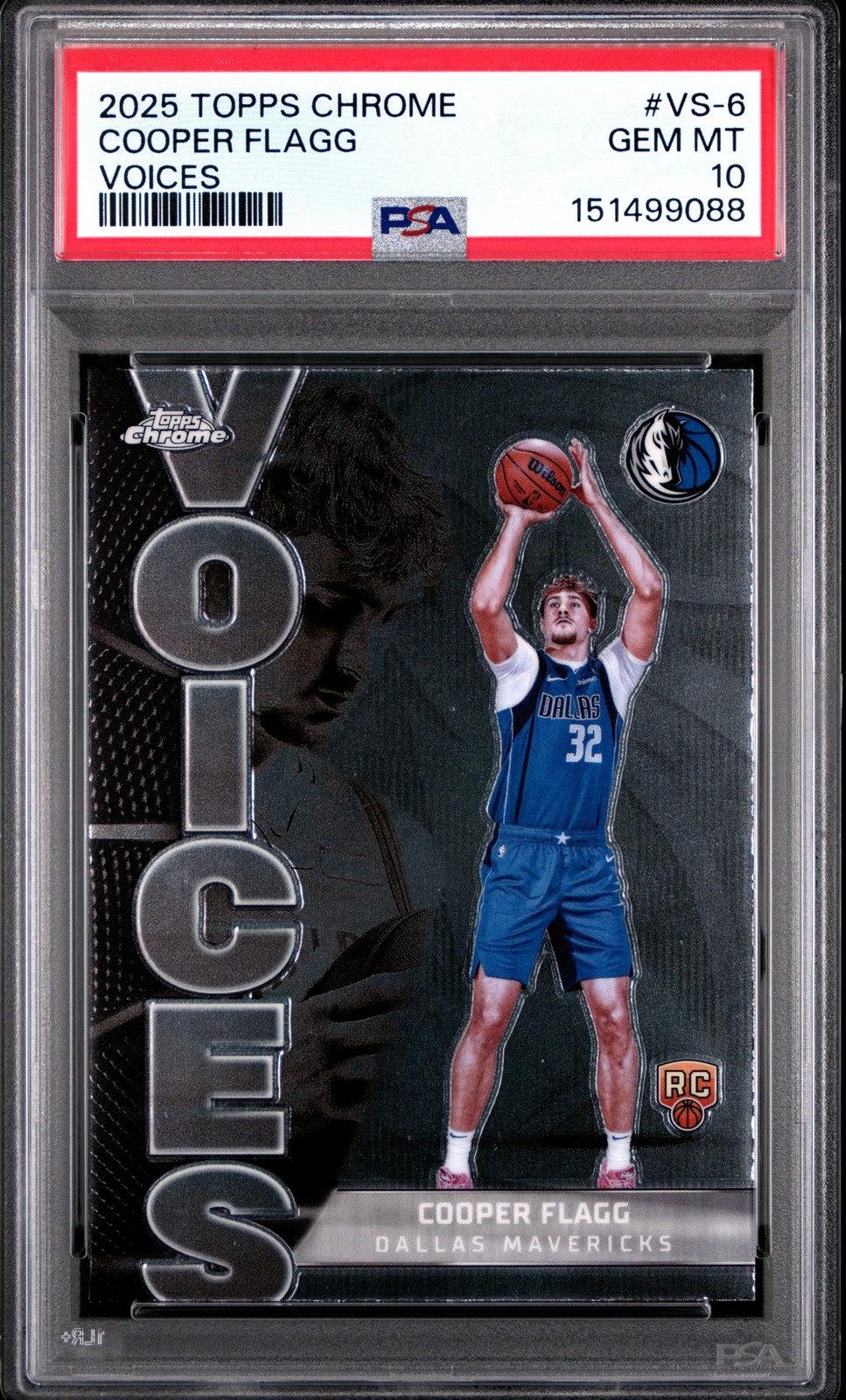 2025 Topps Chrome Voices #VS-6 Cooper Flagg PSA 10