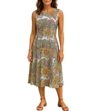 PERSON ELLE Dress Size 18 Plus Midi Pleated Colourful Party Cruise Travel Work