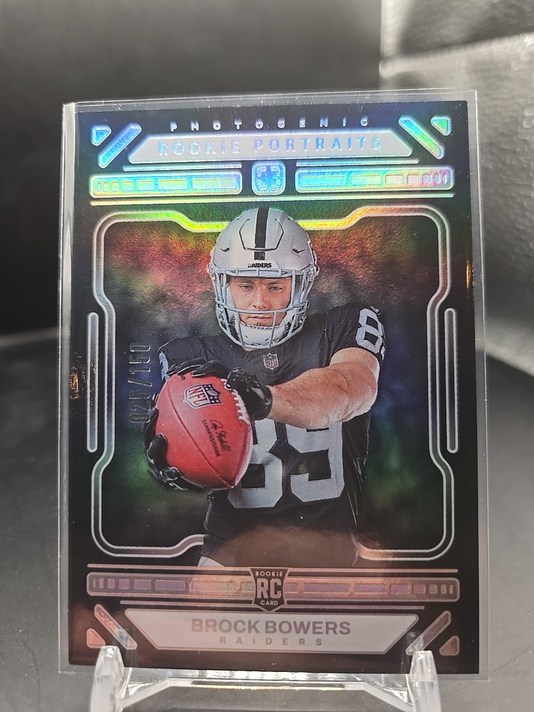 2024 Photogenic Brock Bowers Rookie Portraits Silver /150 Raiders 