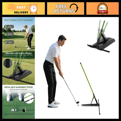 Golf Alignment Stick Holder - Training Aid for Aiming, Putting, Swing & Posture