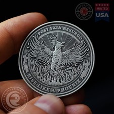 Phoenix Coin  Phoenix Bird Fire Rising Ashes  Phoenix Medallion  EDC Coins