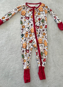 Little Sleepies Gingerbread Christmas Tree Holiday Zipped 6-12 Months (Free S/H)