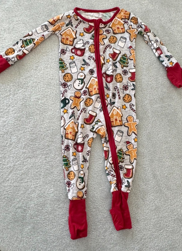 Little Sleepies Gingerbread Christmas Tree Holiday Zipped 6-12 Months (Free S/H)