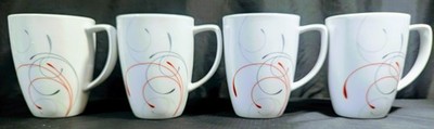 Corelle Coordinates Coffee Mugs Splendor Porcelain MUG  Set of  4