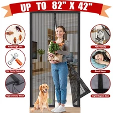 Magnetic Screen Door Heavy Duty Hands-Free Mosquito Mesh Anti Bugs Fly Curtain
