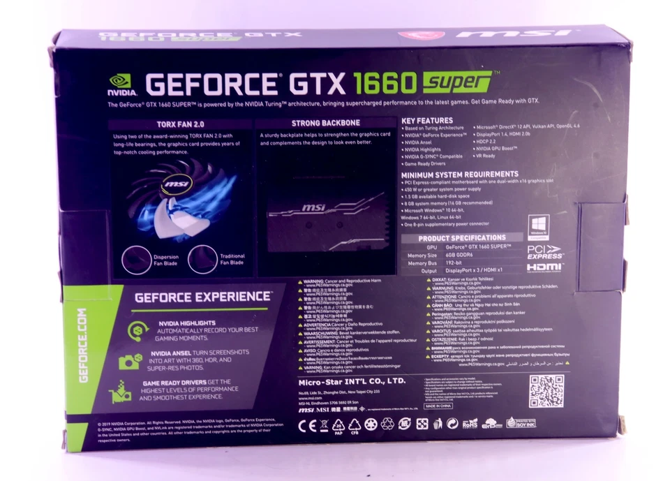 MSI NVIDIA GeForce GTX 1660 Super VENTUS XS OC 6GB GDRR6 Graphics Card - Image 4 of 4