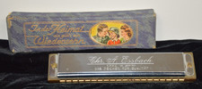 vtg Harmonica Chr. A. Essbach wood combs brass reed chromatic WWII era german