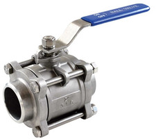 1/4  Inch Butt Weld Ball Valve Full Port 316 Stainless Steel 3PC 1000 WOG
