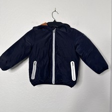 Jacadi Paris Girls Toddler Parka Hoodie Puffer Jacket Blue Size 4A