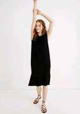 Madewell Black Muscle Midi Dress, Size Small