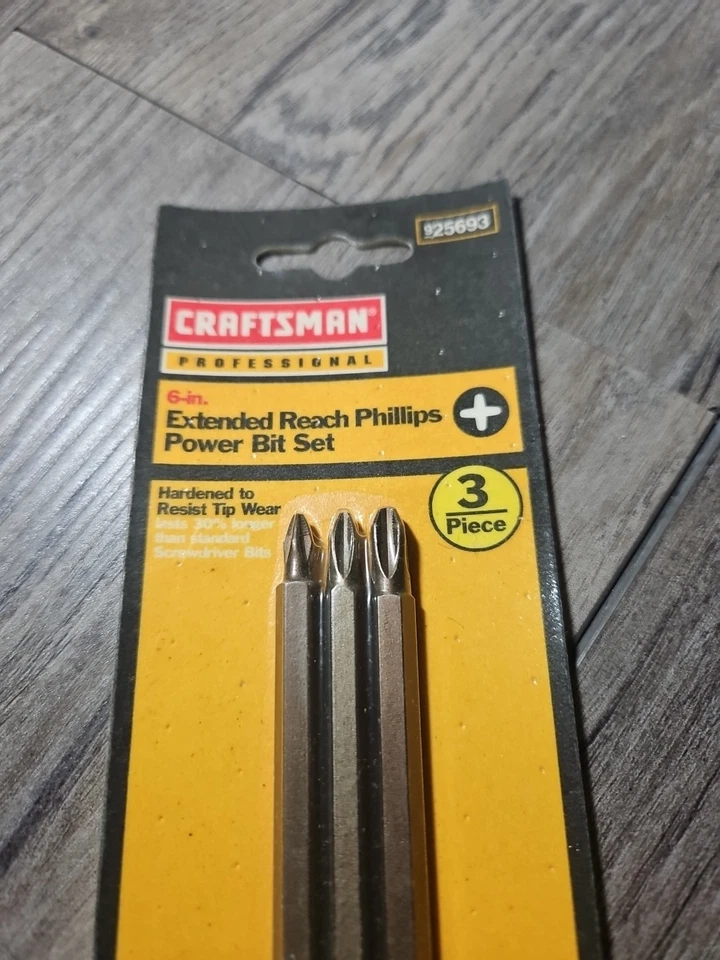 NOS Vintage Craftsman Professional Phillips Power Bit Sets USA 25693 - Image 3 of 4