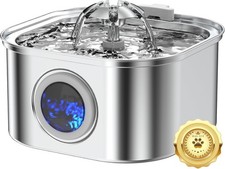 Stainless Steel Cat Water Fountain 3.2L Pet Drinking Fountain Dispenser for Cats