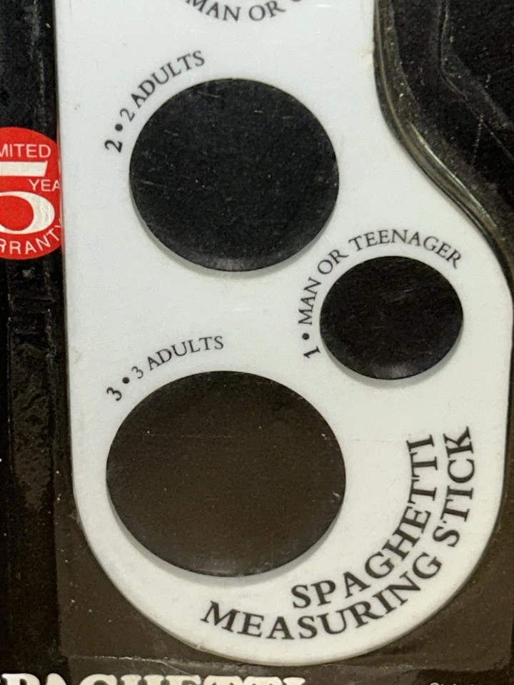 Barra de medición sellada 1991 Lifetime Hoan Corp. 6 orificios espaguetis tamaño porción Foto 4 de 4