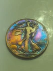1936 walking liberty half dollar Rainbow Toned