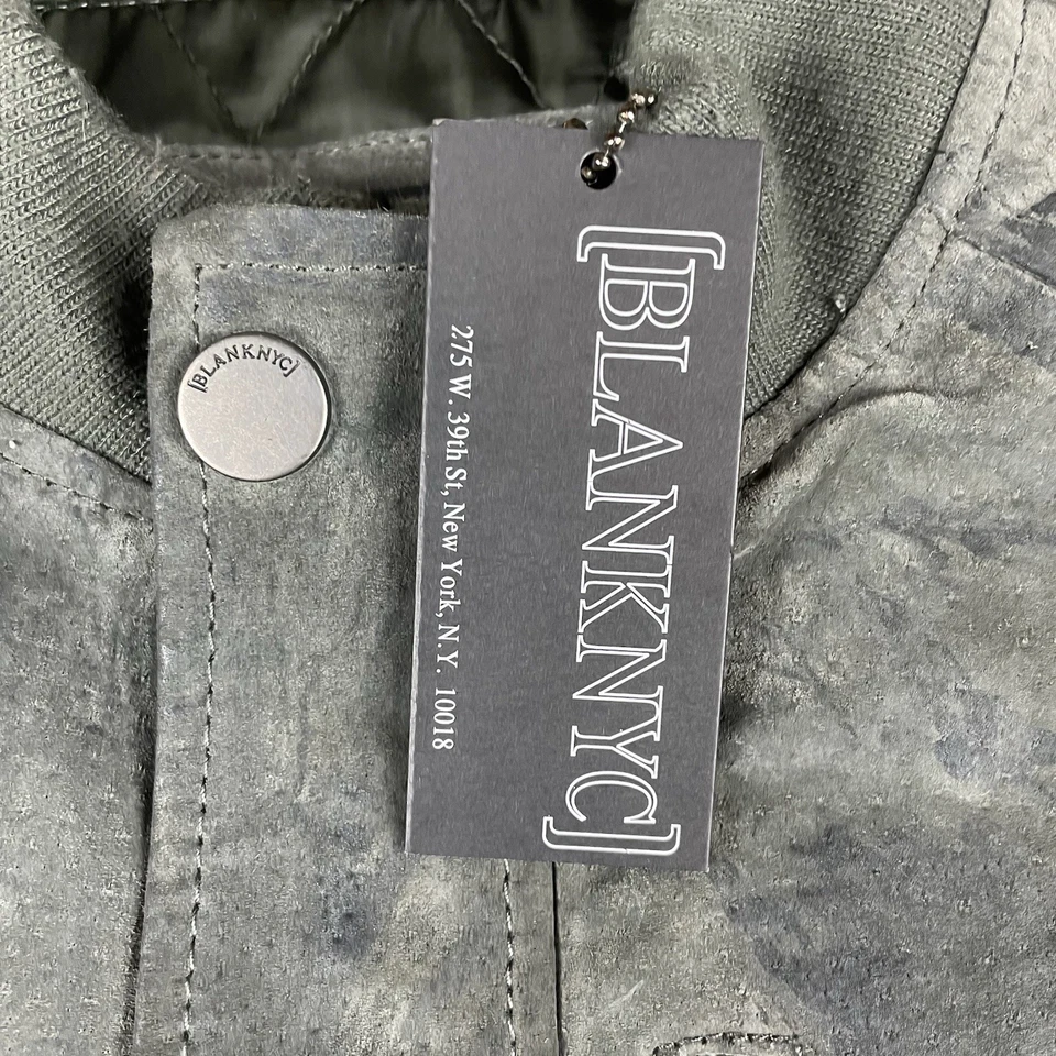 NEW Blank Nyc Jacket Men's Small Black Gray Suede Leather Chore - Image 3 of 4