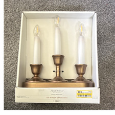 Hearth  Hand with Magnolia LED Window Candelabra Antique Brass Battery-Operated