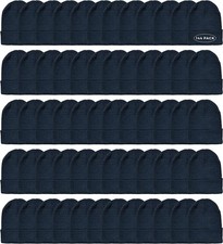 144 Pack Yacht  Smith Black Beanie Winter Hats in Bulk for Adults