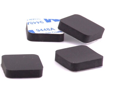 3/4'' Square X 3/16'' Thick Rubber Spacers  3M Backing  Various Pack Sizes
