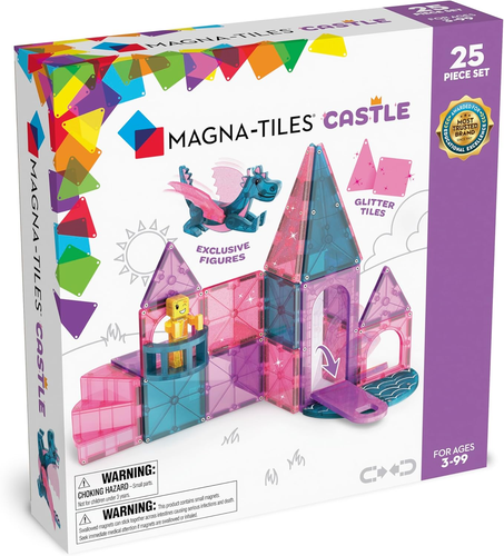 MAGNA-TILES Castle 25-Piece Magnetic Construction Set New Building Toy Set