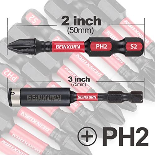 Impact Tough PH2 Schraubendreher-Bits – 10 Stück, 15,2 Cm Lang, D2 Stahl, Magnetisch, 1/4" Sechskant, Für Schlagschrauber
