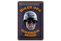 Blechschild Spruch 20X30 Cm Biker Opa Wie Ein Normaler Opa Deko Schild Tin Sign