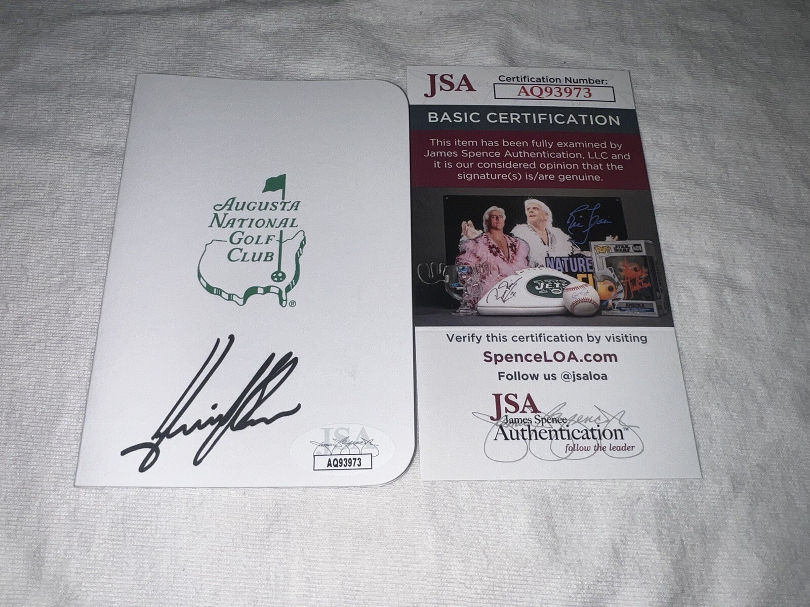 Henrik Stenson Autographed Signed Masters Scorecard PGA LIV Champion JSA Auth 