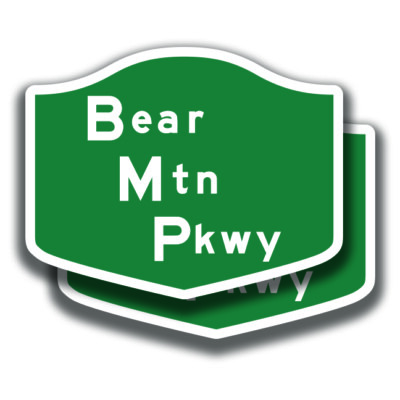 NEW YORK BEAR MOUNTAIN PARKWAY STICKER 2 Decals Road Sign Bogo Highway Car