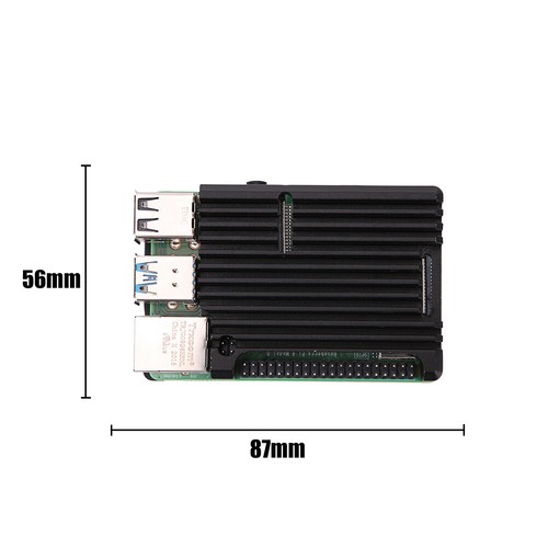 Aluminum Case Enclosure Housing + Tools for Raspberry Pi 4 Model B (Black) - Afbeelding 10 van 10
