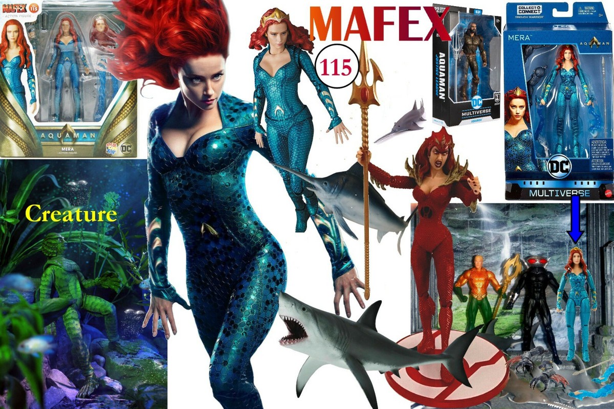 MAFEX MERA QUEEN OF ATLANTIS FIGURE PLUS 2 MORE MERAs