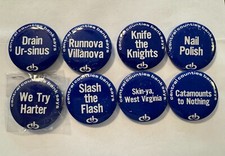 8 1978 1ST YEAR PENN STATE CCB BANK MEN'S BASKETBALL SINGLE GAME SLOGAN BUTTONS