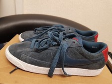 Nike Blazer scarpe da ginnastica uomo basse scamosciate blu taglia UK 8