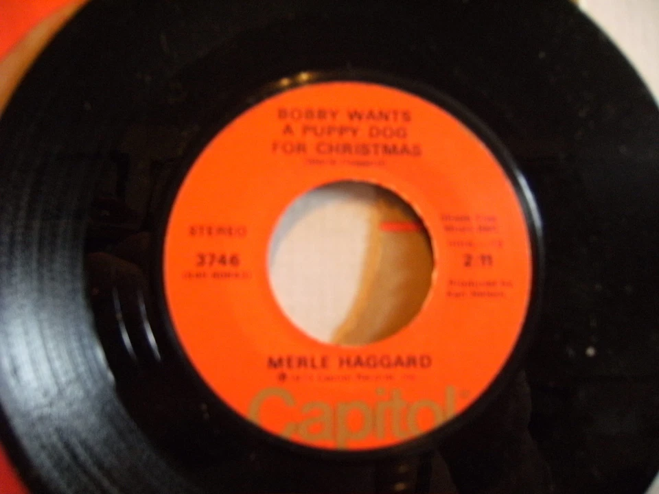 MERLE HAGGARD Bobby Wants a Puppy Dog for Christmas/If we make it through Dec NM - Image 2 of 3