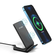 2in1 Wireless Charger Dock Stand For Apple iPhone 15 14 13 Samsung S24 S23 Buds+