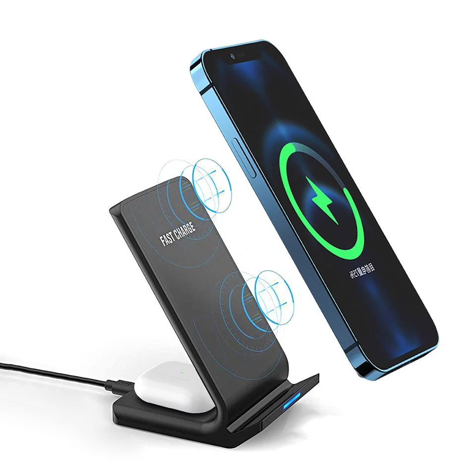 2in1 15W Wireless Charger Dock For iPhone 15 14 XS Air Pods Pro Samsung S24 Buds - Image 3 of 4