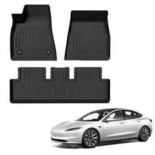 3D Laser Floor Mats Liners TPE for 2017-2023 Tesla Model 3 All-Weather Pads