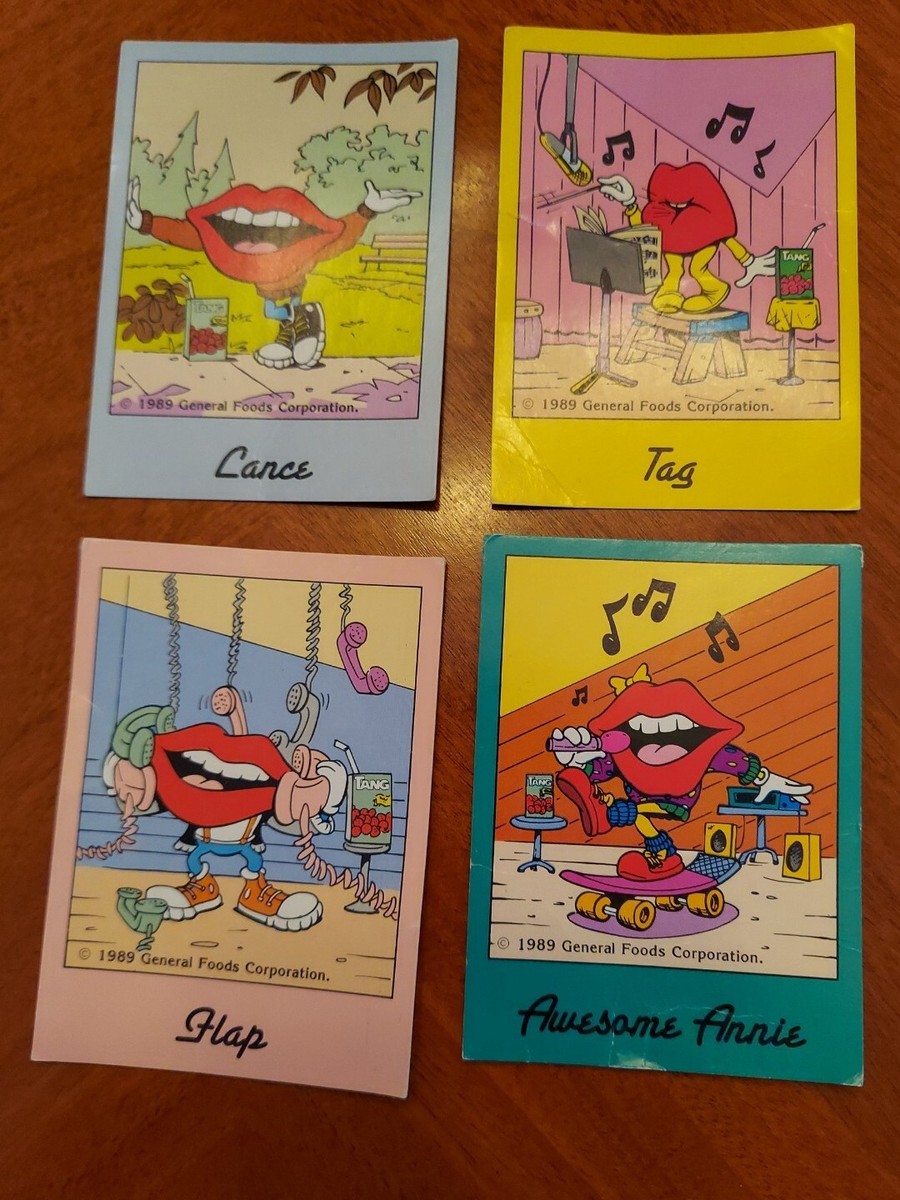 Set of 4 Vintage 1989 TANG LIPS TRIO General Foods Applause