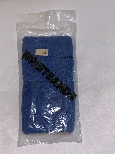 VINTAGE 70’s 80’s NIKE WRISTBAND BLUE OLD STOCK NEW SEALED! MADE IN USA RARE DS - 第 2/2 張圖片