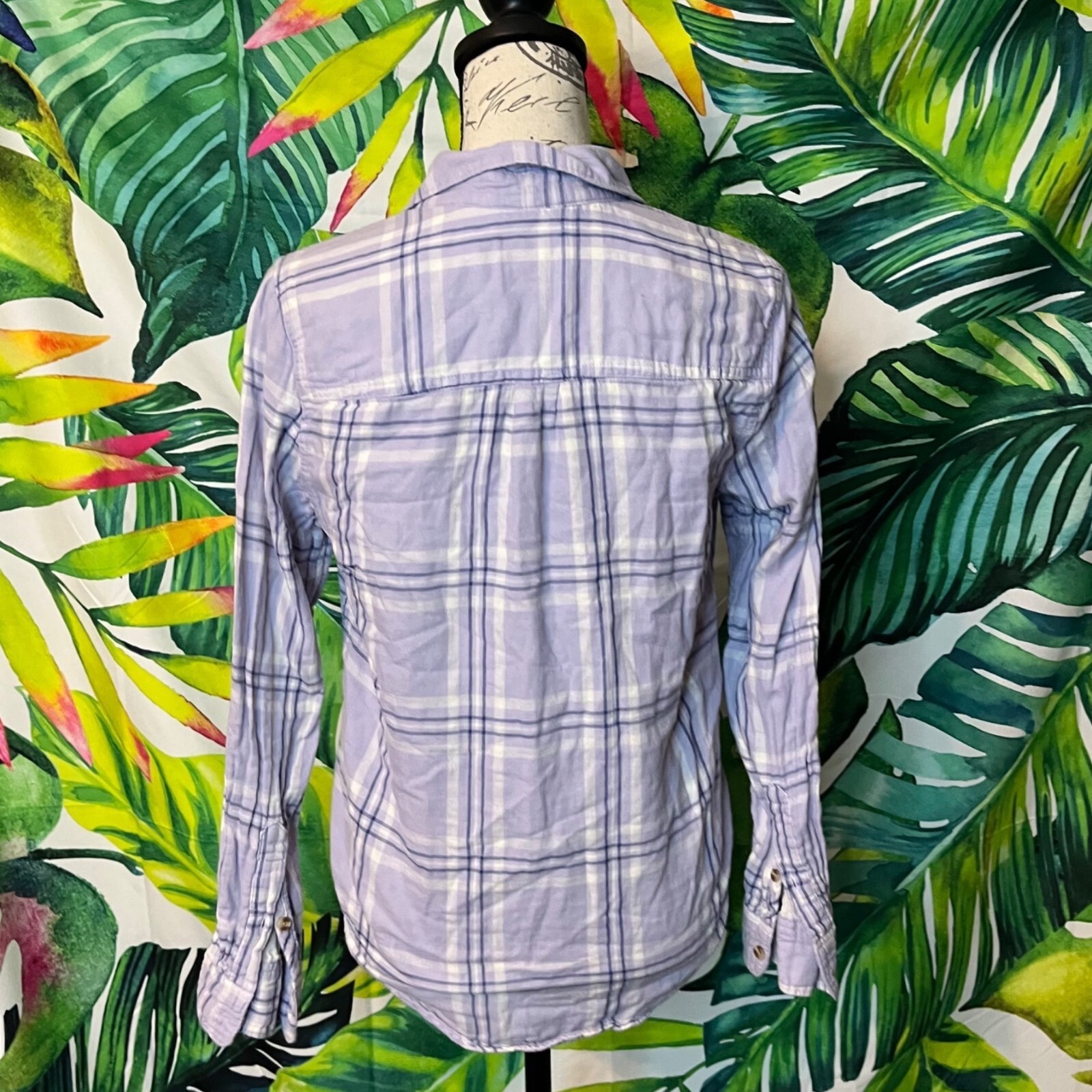 Abercrombie and Fitch Small Pastel Purple Gauze Lined Button Up School Shirt eBay