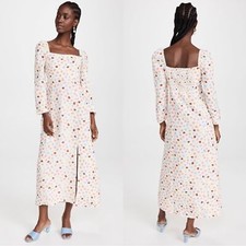 NWT RIXO Hattie Multicolor Polka Cotton Maxi Dress Sz S