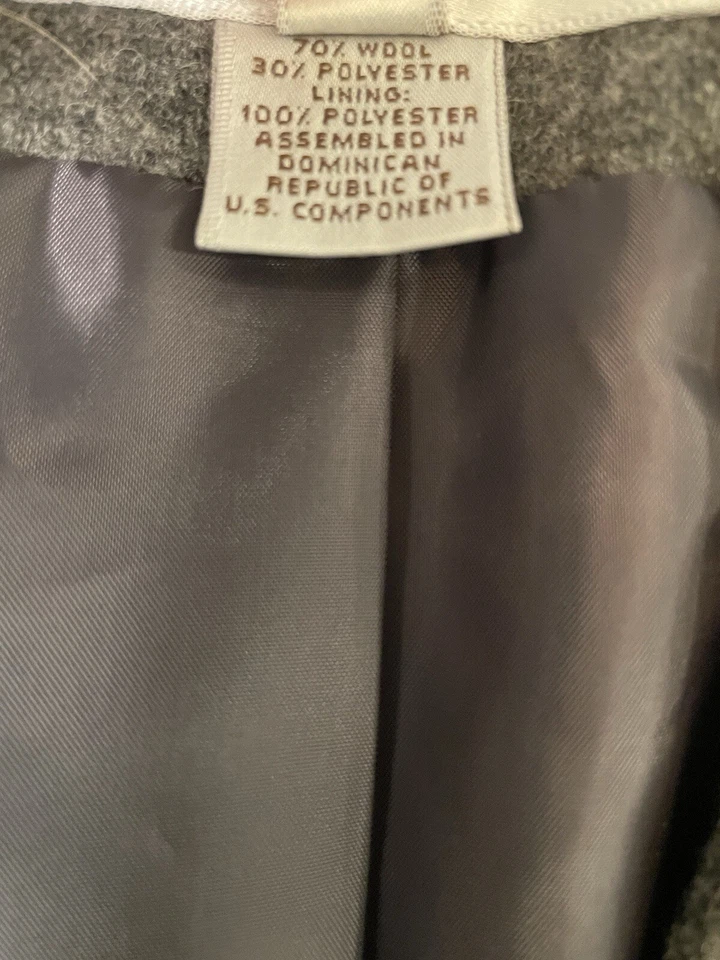 Blazer feminino Kim Rogers cinza mistura de lã forrado com bolsos um botão tamanho 12 - Imagem 4 de 4