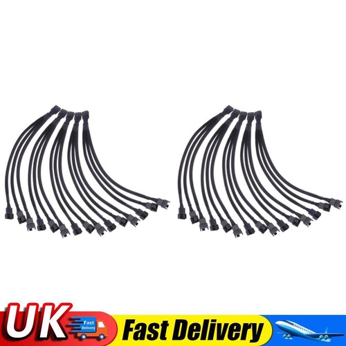 4 pin PWM Fan Cable 1 to 3 ways Splitter Black Sleeved Extension Cable UK