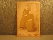 Victorian Antique Cabinet Card Photo of Two Young Women, Sisters, Siblings
