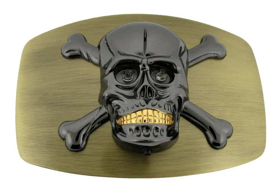 Grande Hombres Calavera Esqueleto Cinturón Hebilla Tatuaje Gótico Mujeres Tribal Halloween Disfraz Foto 2 de 4