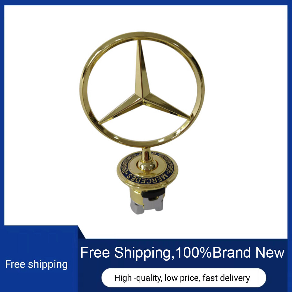 Front Hood Ornament Mounted Star Logo Emblem for Mercedes-Benz C E S AMG