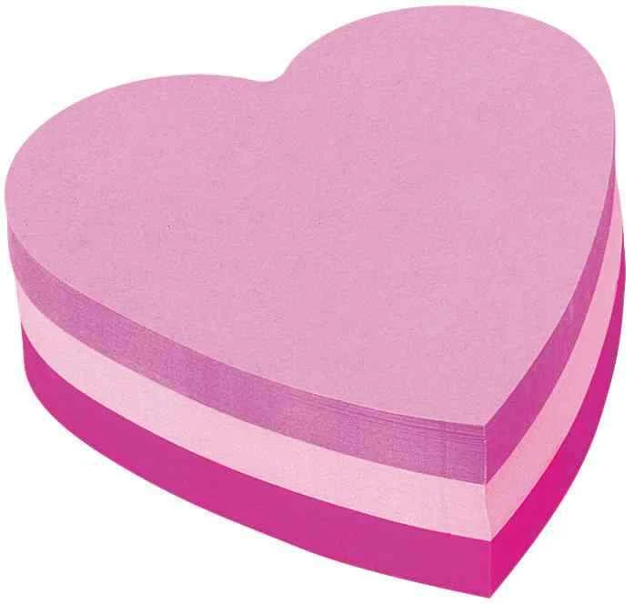 [Ref:2007H-COEUR] POST-IT Bloc note repositionnable "Coeur" 70x70 mm 225 feuille