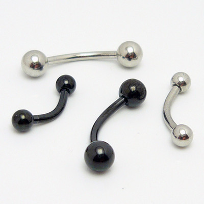 2 Stück Augenbrauenpiercing Eyebrow Titan Hantel Edelstahl Piercing Banane Kugel