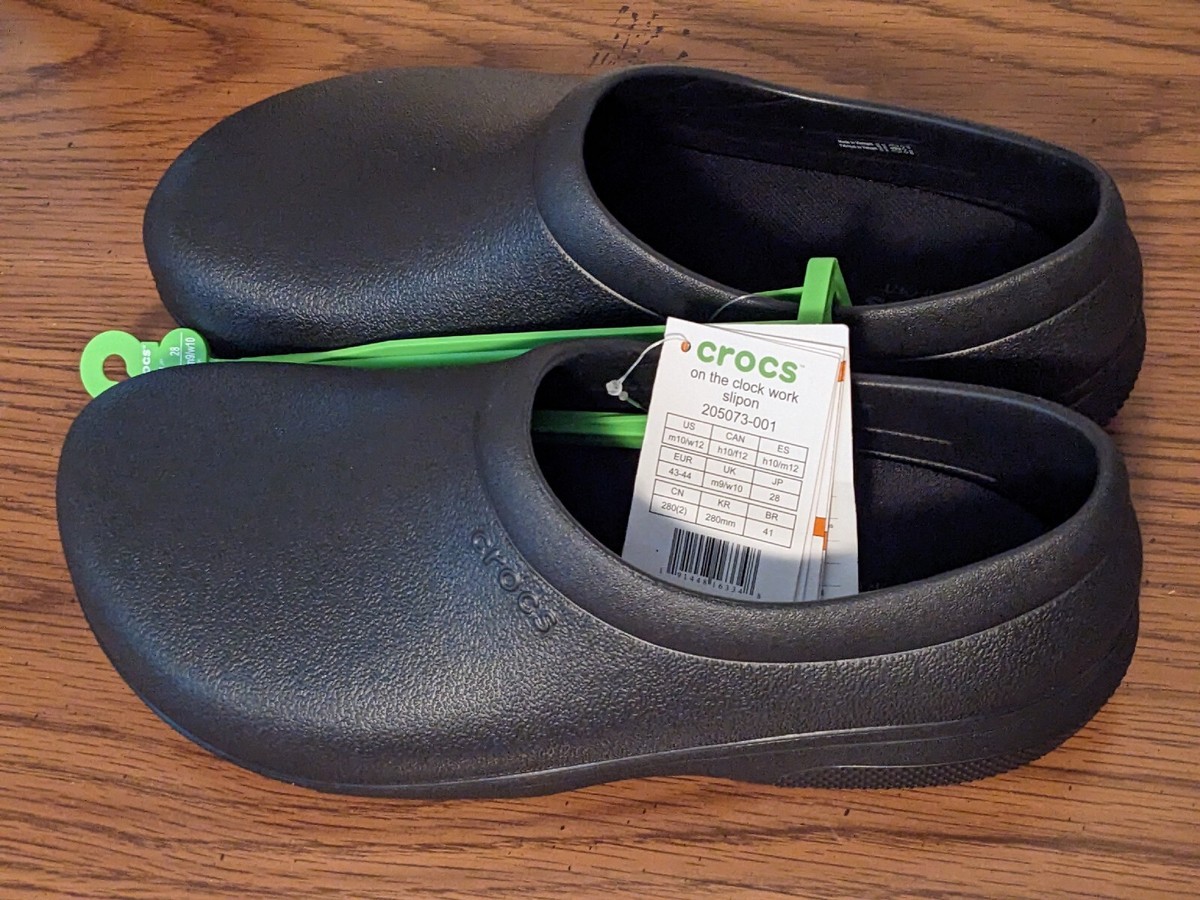 kooo　黒　36 Crocs On The Clock Work Slip On M10 W12 Unisex Black Noir | eBay