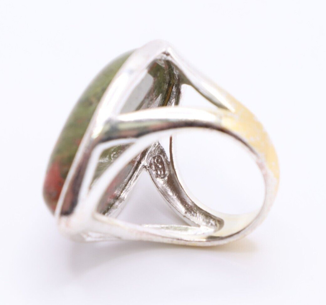 Sterling Silver 925 Large Agate Statement Ring, S… - image 4