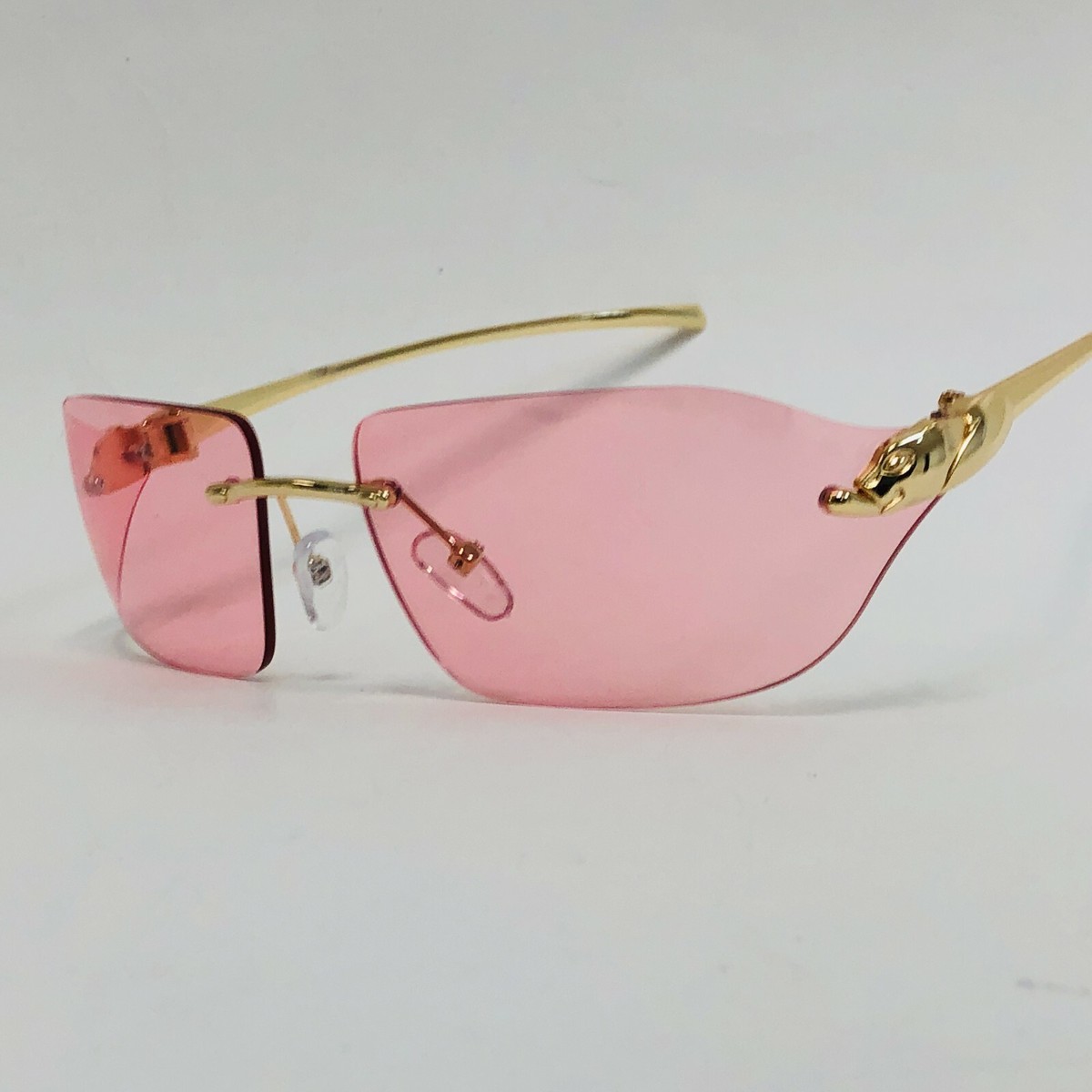 Men Women Sunglasses Pink Lens Small Frame Retro Designer