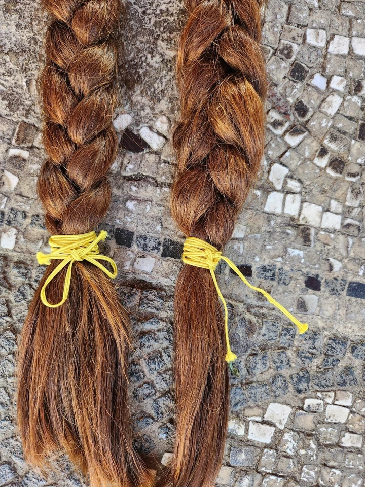 Extensiones de cabello eslavas europeas para mujer, cabello genuino colas de caballo, mediados de XX Foto 4 de 4